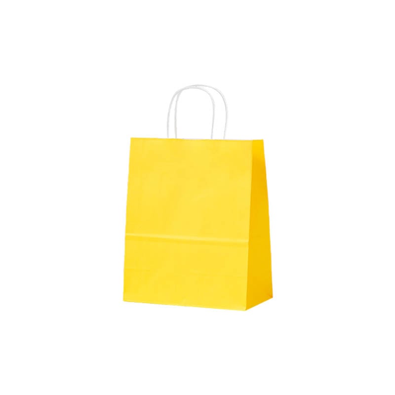 Small Paper Bags Twisted Handles 210x270mm Yellow - 50/Pack