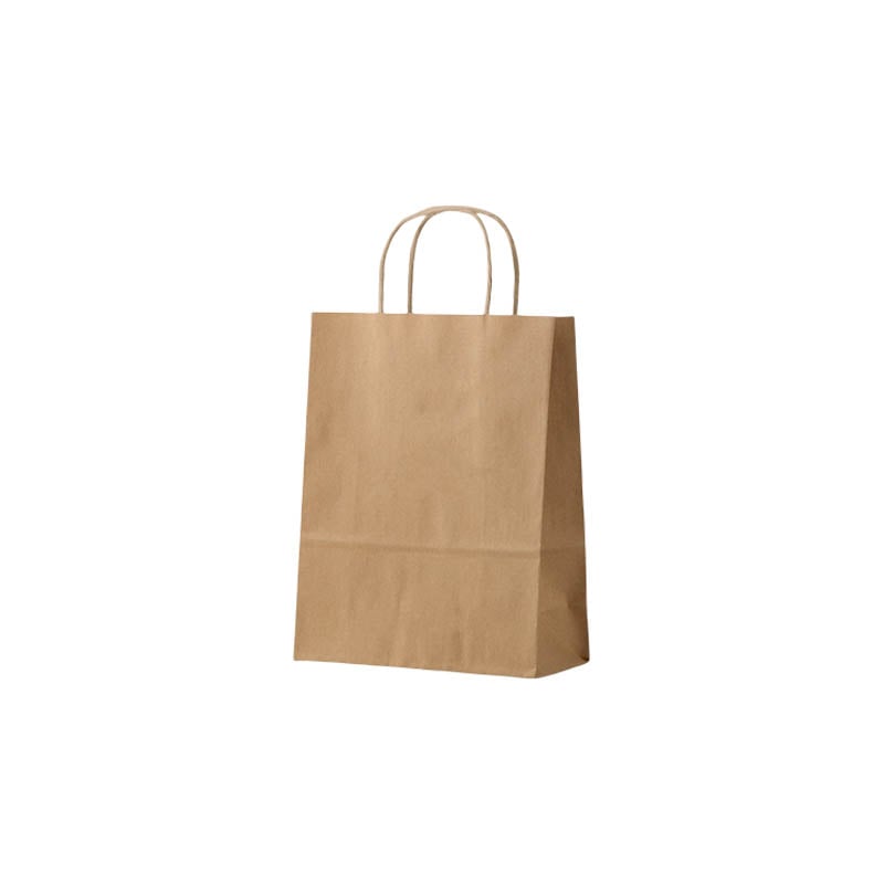 Mini Paper Bags Twisted Handles 160x265mm Brown - 50/Pack